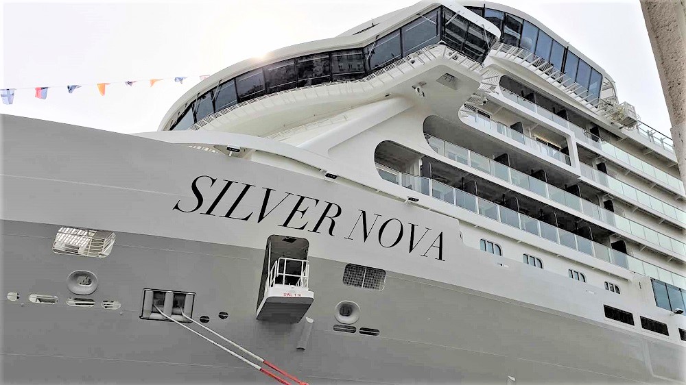 Silver Nova, Silversea Cruises' first 728-passenger Nova-class vessel debuted last week. It has many new S.A.L.T. program enhancements. Photo by Susan J. Young. 