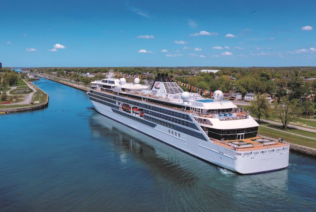 Viking Octantis transits the Welland Canal on the Great Lakes. Photo by Viking. 