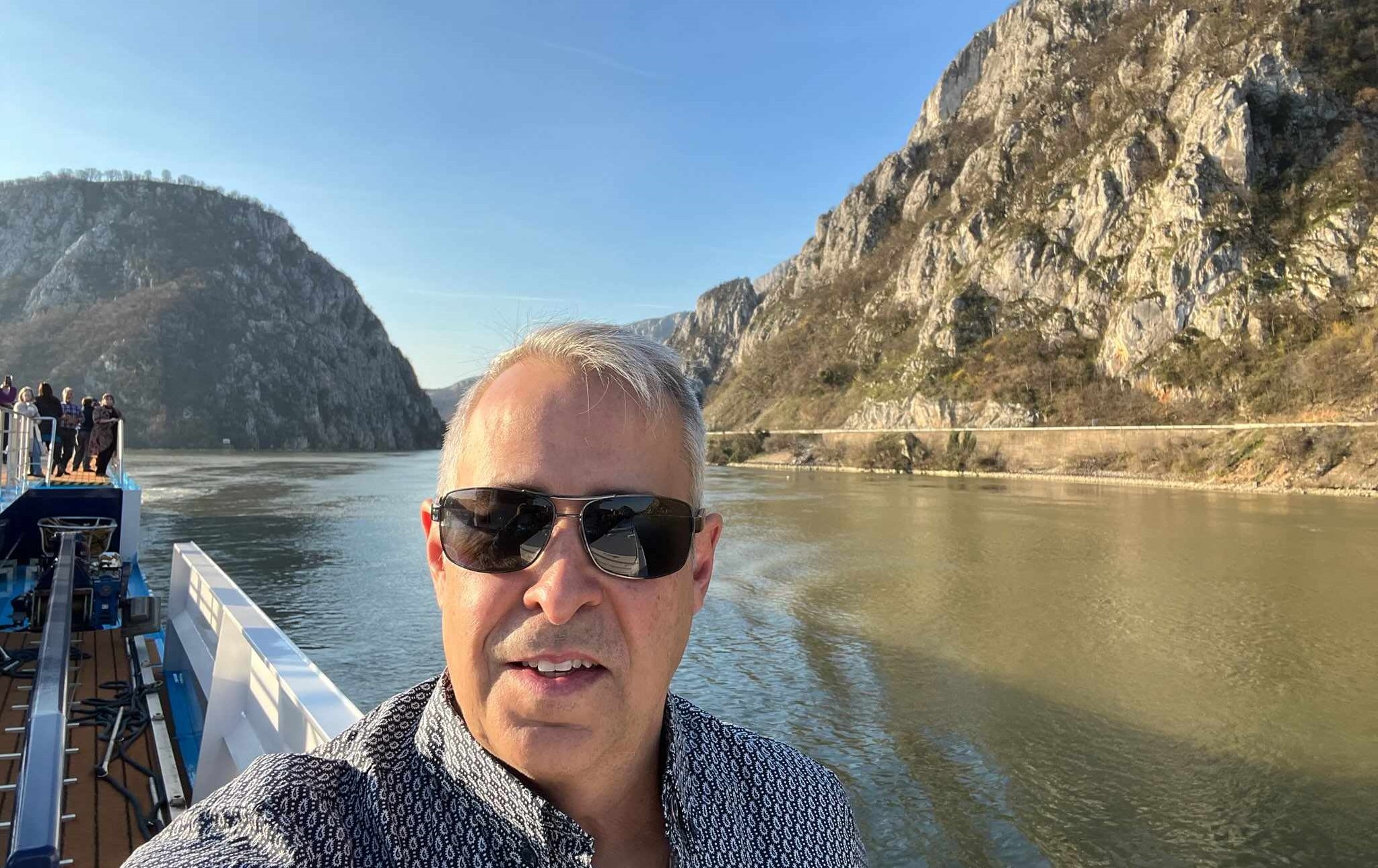 Alex Pinelo, senior vice president of sales, AmaWaterways, is a world traveler. He's shown above on a river vessel. 