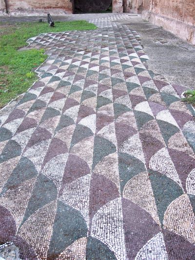 The lovely mosaic flooring in the Baths of Caracalla in central Rome. Photo by Susan J. Young. 