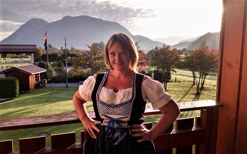 Stephanie Potter, shown above visiting Germany, suggests travelers learn a few words of the local language to show respect to the "locals" and learn more about their daily lives. Photo by Stephanie Potter. 
