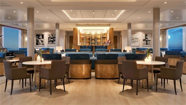A rendering of the interior lounge on the new Viking Tonle. Photo by Viking. 