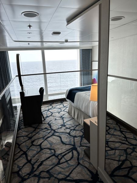 View from the upstairs entryway to the loft bedroom, which has sea views. Photo by Shelby Steudle, Pavlus Travel. 