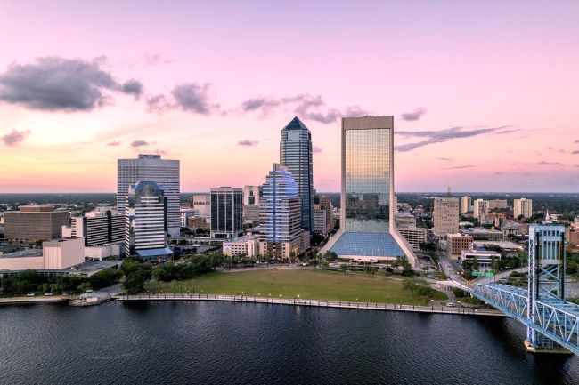 American consumers pick Florida as their second top destination for travel during the next 12 months. The skyline of Jacksonville is shown above. Photo by Visit Florida.