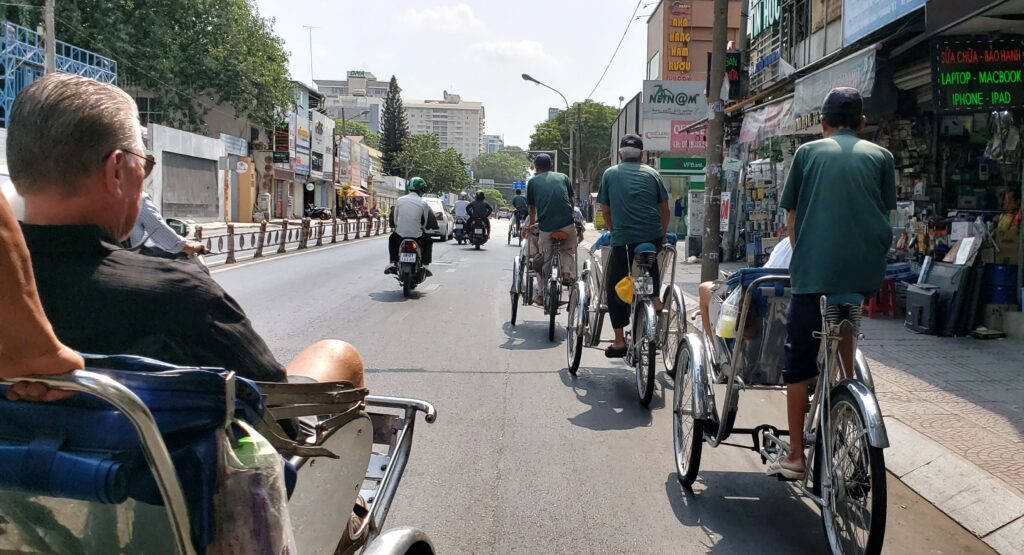 A trishaw ride through Ho Chi Minh City, Vietnam. Photo by Susan J. Young.