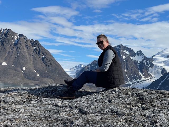 Jocelyn Burgess enjoys a break in the High Arctic. Photo courtesy of Erin Turner.