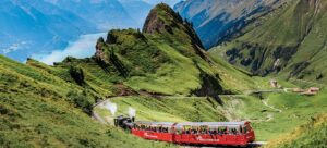 Tauck's guests on a new Switzerland land tour will take a Swiss Alps railroad train ride. Photo by Tauck.