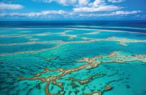 Great Barrier Reef offshore from Cairns, Australia. New Seabourn Cruises in 2025-2026 on Seabourn Quest will call at Cairns, Australia. Photo provided by Seabourn.