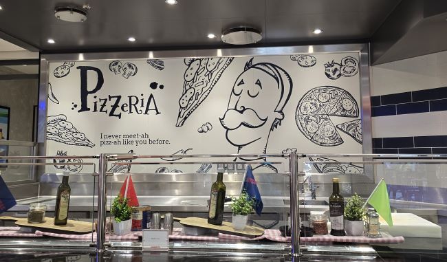 Part of Sorrento, a pizza eatery on Royal Caribbean International. Photo by Susan J. Young. 