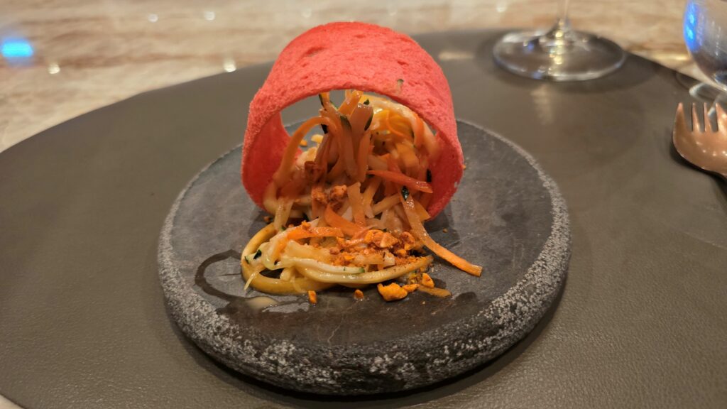 One of the tasting courses at Chef's Table on Silversea's Silver Nova, during an Asian cruise. Photo by Susan J. Young. 