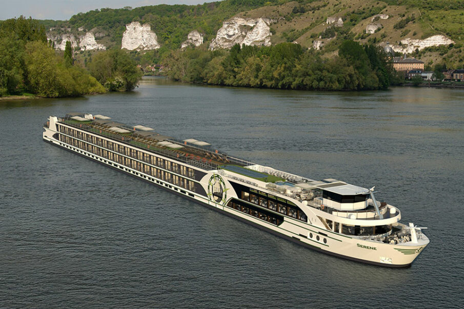 Two new Tauck riverboats will sail French rivers in 2026. A rendering of Serene is shown above. Image courtesy of Tauck.