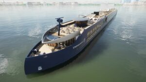 Transcend Cruises offers this rendering to give readers a general sense of the exterior of its new luxury European river vessels. Photo by Transcend Cruises.