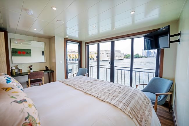 A Luxury Suite on AmaMagdalena. Photo by AmaWaterways.
