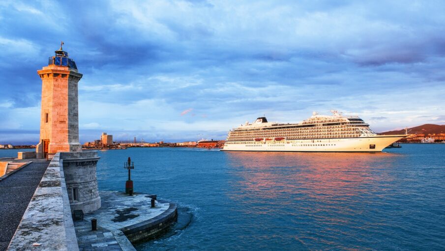 Viking oceangoing ship at Livorno, Italy. Photo by Viking.