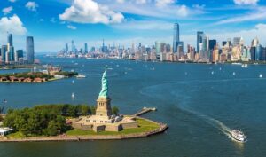 New York Harbor's Statue of Liberty is among the sites that guests on Holland America's "250th American Celebration" can explore on a July 4, 2026, special voyage. Photo by Holland America Line.