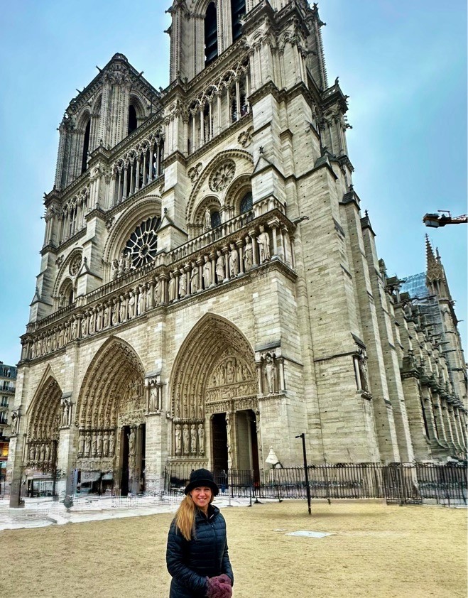 Tandy, a Pavlus Travel personal travel planner, enjoyed a fabulous river cruise on the Seine River with Viking, and visited Notre Dame Cathedral in 2024. Photo by Tandy of Pavlus Travel.
