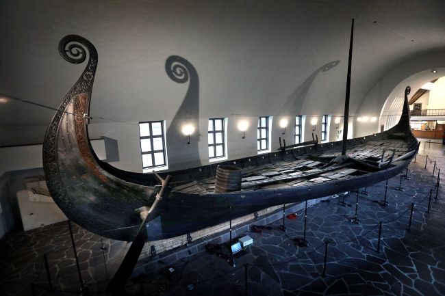 The Oseberg Ship in the former Viking Ship Museum. Photo by the Viking Ship Museum, University of Oslo