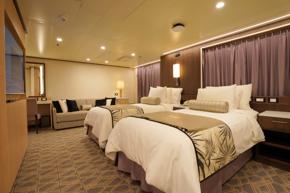 New soft goods and carpeting provide a fresh, new look and feel for Holland America's Zuiderdam. Photo by Holland America Line. 